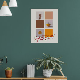 Olá Outono Colagem de Fotos Estética Poster 24"x30