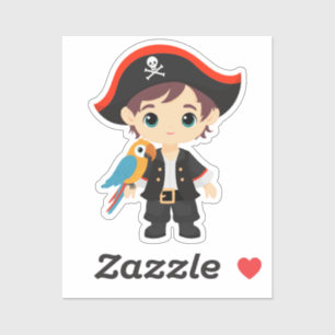 Olá Pirata! Adesivo de Aniversário de Menino Pirat