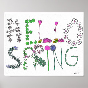 Olá! poster da flor do primavera