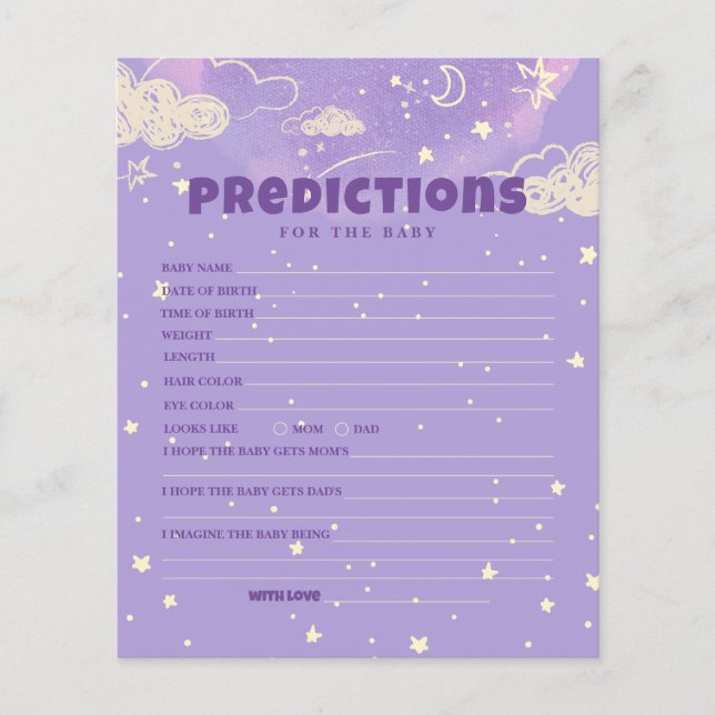 Olá, Predição De Sonho Roxo Para Chá de fraldas (Frente)