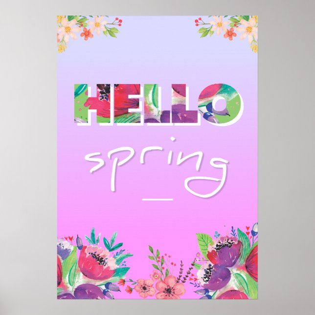 Olá Primavera, Flores, poster (Frente)