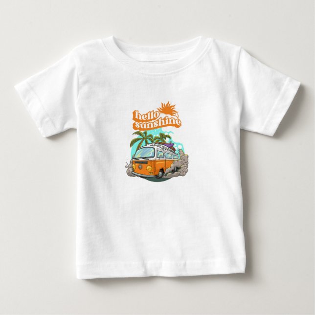 Olá, Sol Moderno Bebê | Camisetas brancas (Frente)