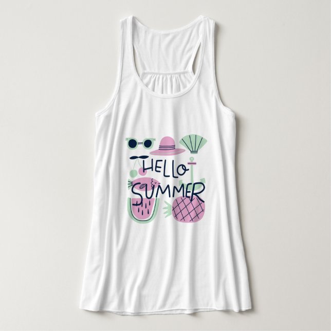 Olá, Summer Tank Top (Frente do Design)