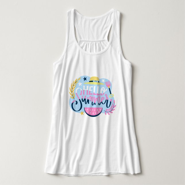 Olá, Summer Tank Top (Frente do Design)