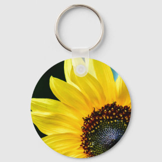 Olá Sunshine Sunflower Button Chaveiro