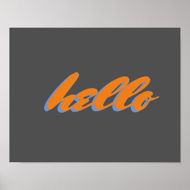 olá, tipografia, poster (Frente)