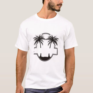 Olá Verão Camiseta Gráfica do Pôr do Sol da Palmei