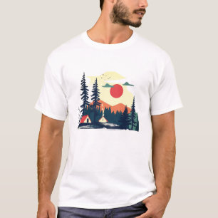 Olá Verão Camiseta Gráfica Retro Palmeiras Por Do