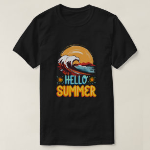 Olá Verão - Camiseta Retro Wave & Sunset Beach