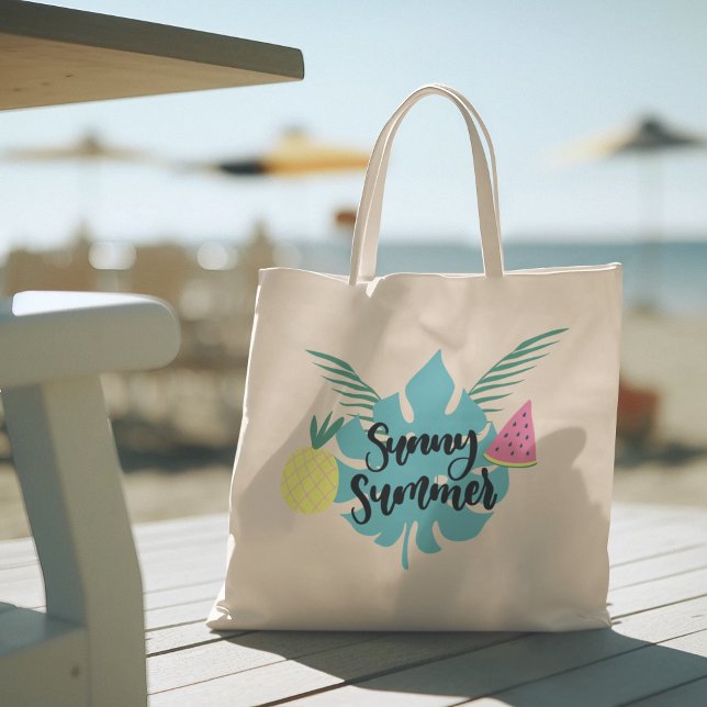 Olá Verão com Bolsa Tote Tropical Flamingo (hello summer, beach tote bag, vacation tote bag, school tote bag, colorful typography, gift for her)