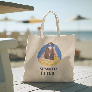 Olá Verão com tipografia Bolsa Tote Tropical