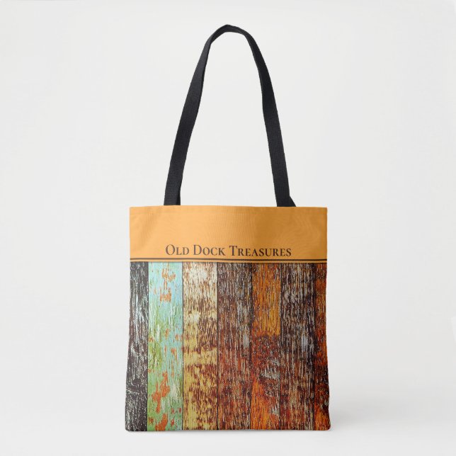 Old Dock Treasures Tote Bag. Sea-worn style. (Frente)
