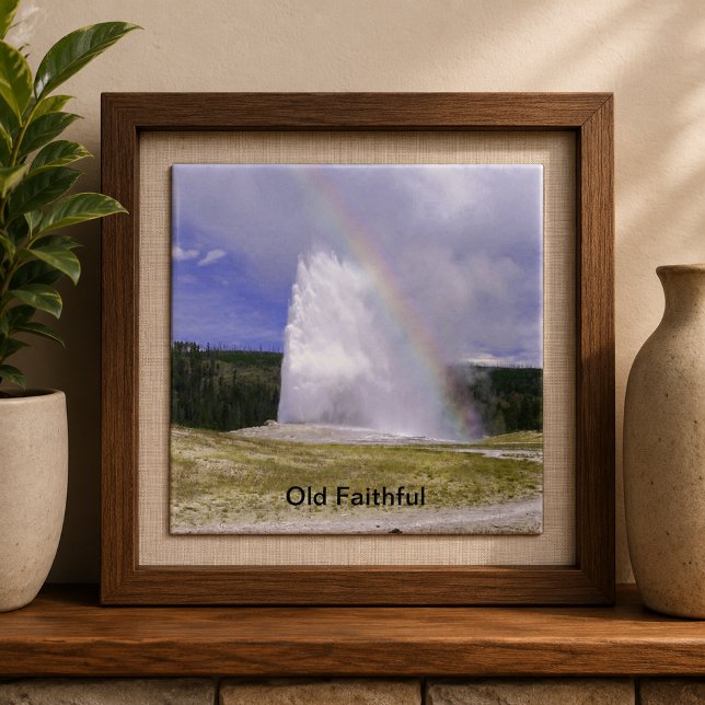 Old Faithful no Parque Nacional de Yellowstone (Old Faithful in Yellowstone National Park Ceramic Tile)