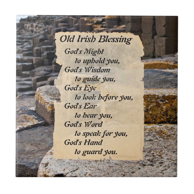 Old Irish Blessing Giants Cauway Azulejo Irlanda (Frente)