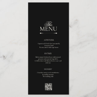 Old Money Black & White | Wedding Black Menus