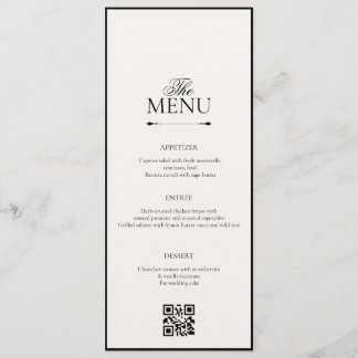 Old Money Black & White | Wedding White Menu