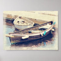 Old Wooden Boats Nautical Poster