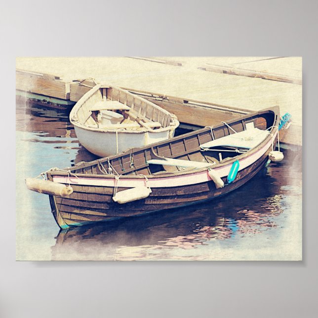 Old Wooden Boats Nautical Poster (Frente)