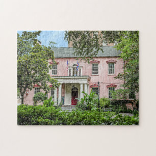 Olde Pink House Savannah Landmark Quebra-cabeça