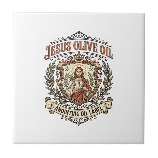 Óleo de Oliveira Jesus Óleo de Unção Rótulo Jesus  (Frente)