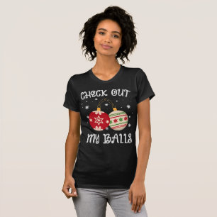 olha as minhas bolas, Engraçada Camiseta de Natal 
