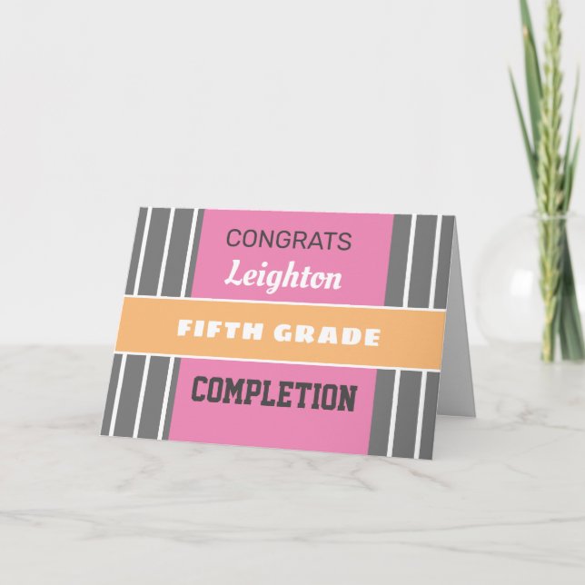 Olha! Cartão de conclusão de quinto grau personali (Frente)