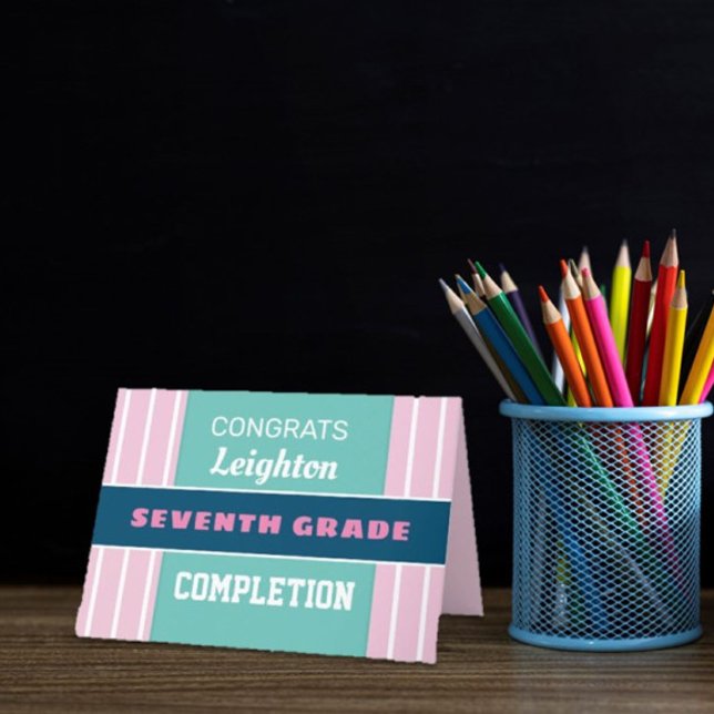 Olha! Cartão personalizado de conclusão do 7º ano! (Criador carregado)