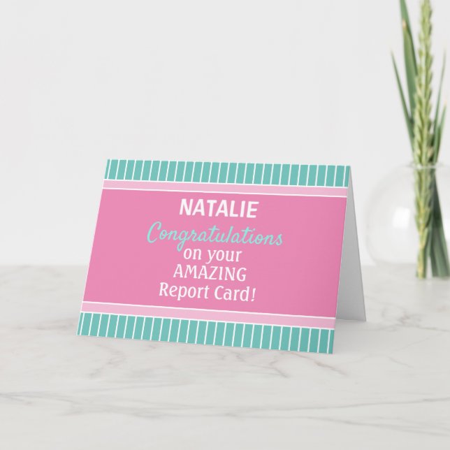 Olha! Parabéns ao Cartão de Relatório! (Frente)