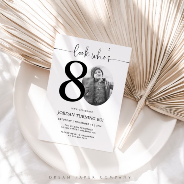 Olha quem tem 80 anos | Convite de aniversário par (Criador carregado)