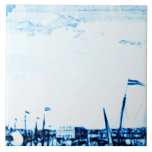 Olhar B2 do vintage de Delftware dos navios da