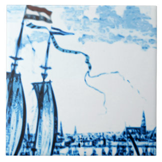 Olhar B3 do vintage de Delftware dos navios da