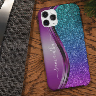 Olhar brilhante Roxo Brilhante Nome Personalizado
