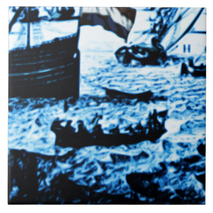Olhar C1 do vintage de Delftware dos navios da