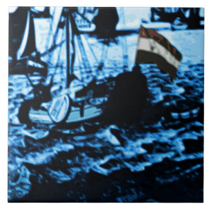 Olhar C5 do vintage de Delftware dos navios da