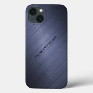 Olhar de alumínio escovado azul escuro 2-Monogram