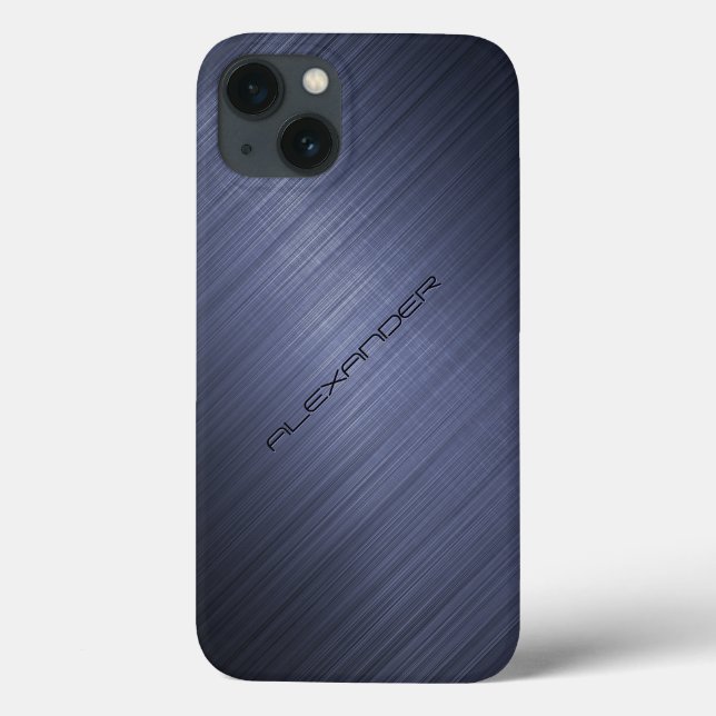 Olhar de alumínio escovado azul escuro 2-Monogram (Verso)