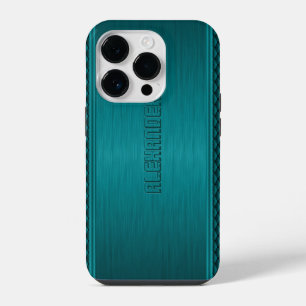 Olhar de alumínio polido metálico verde-teal