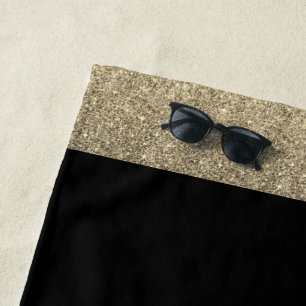 Olhar Dourado preto do brilho de toalhas de praia