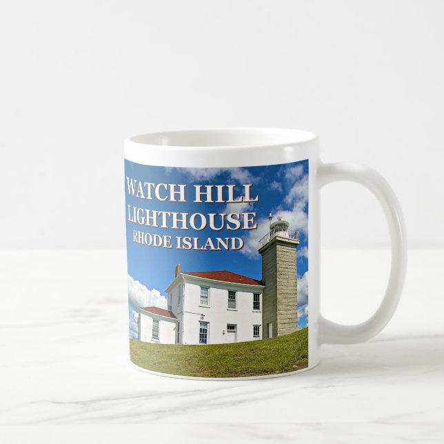 Olhe o farol do monte, Rhode - caneca da ilha (Direita)
