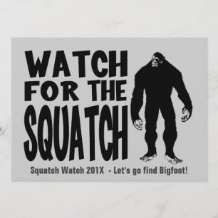 Olhe para o convite da caça de Squatch Bigfoot
