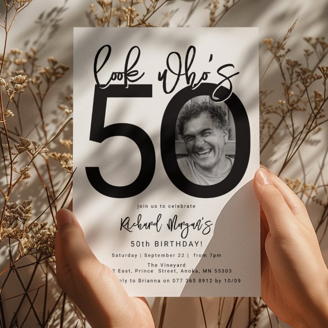 Olhe quem está com 50 | Convite de Aniversário de  (Criador carregado)