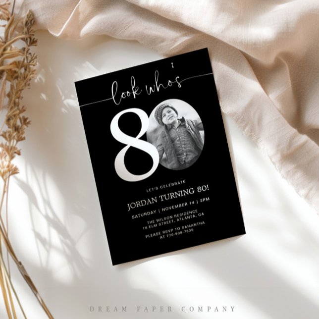 Olhe Quem Está com 80 | Convite de 80º Aniversário (Criador carregado)