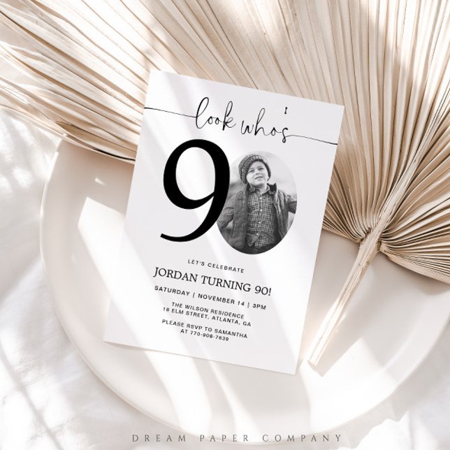 Olhe Quem Faz 90 | Convite de Aniversário de 90 an (Criador carregado)