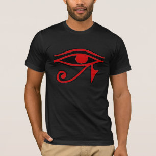 Olho da camisa preta vermelha de Horus