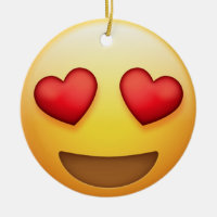 Olho do coração e ornamento de Emoji do beijo