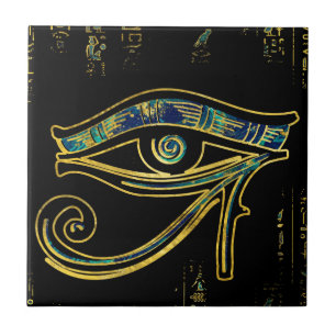 Olho egípcio de Horus em hieroglyphics e em