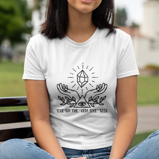 Olho Estou Místico Mãos De Gemstone E Pirâmide (Eye Am Mystical Gemstone Hands & Pyramid Tri-Blend Shirt)