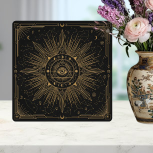 Olho Místico Constelações Celestiais Design Dourad