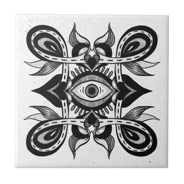 Olho Ornamental - Estilo de Tatuagem Botânica Weir (Frente)
