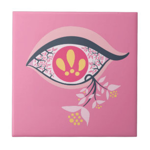Olho Trip Psychedelico Flor de Rosa Surrealista